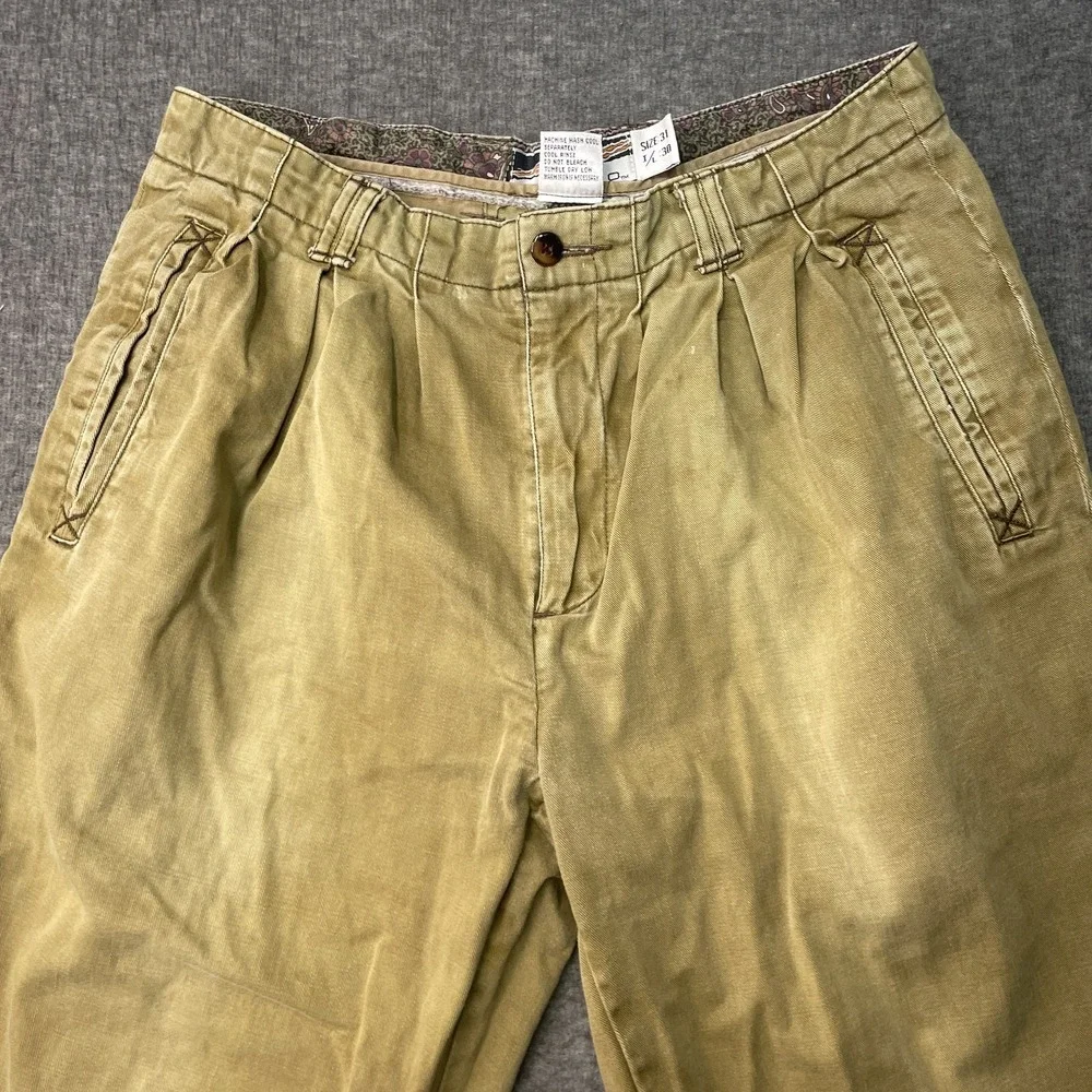 Vintage Bobbio Pants Womens Size 31 Brown Khaki Flat‎ Front Retro Casual 80s